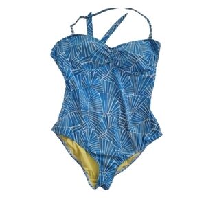 Vineyard Vines blue tropical print padded swimsuit S/P